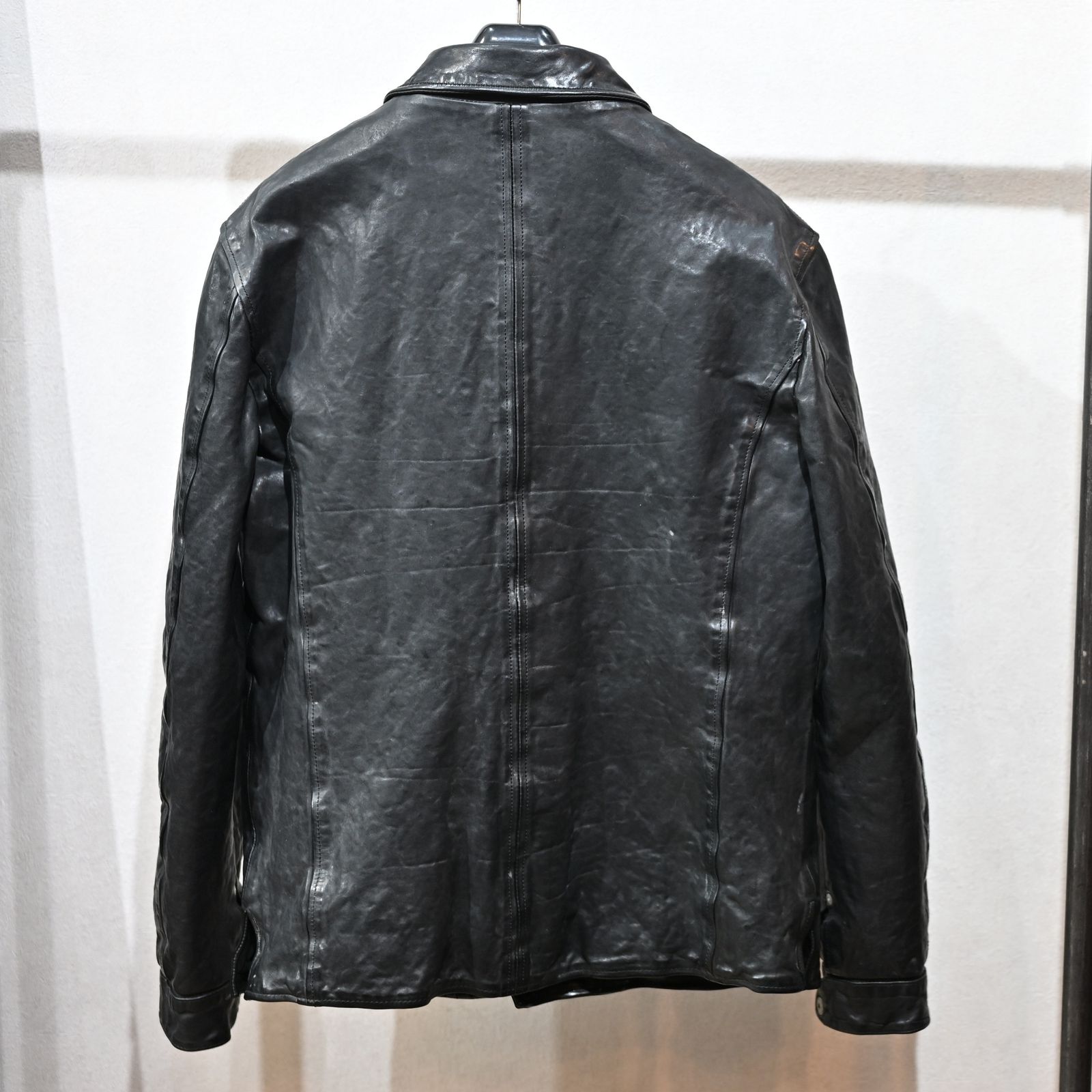 フレンチショルダー 製品染め カーコート （BLACK）｜1842-11