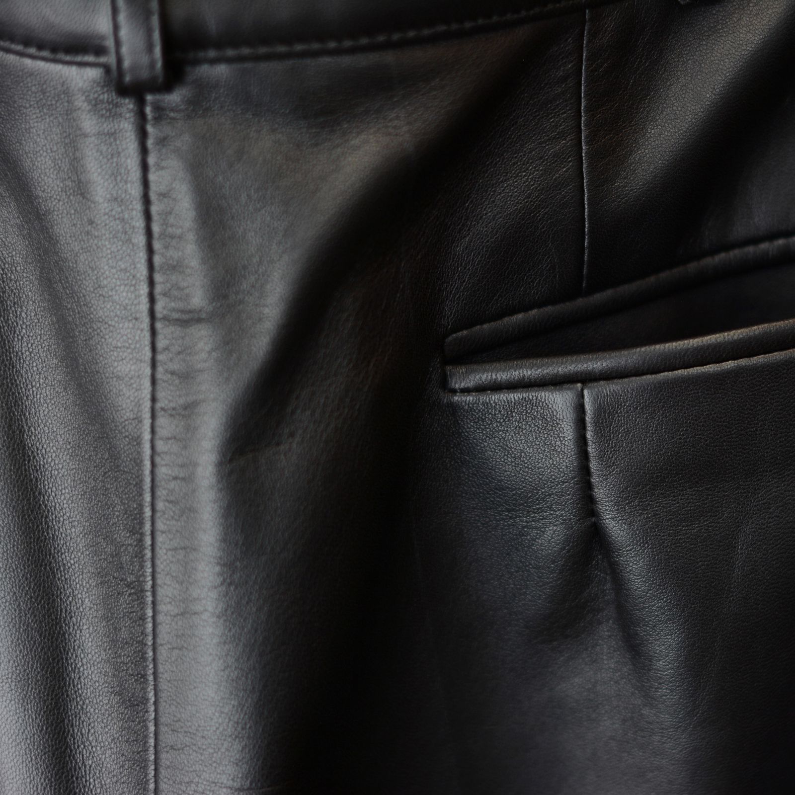 Leather tuck shorts