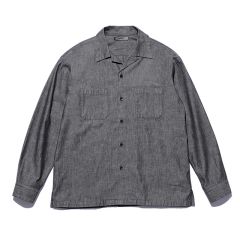 506 Chambray Open Collar L/S SH GRY