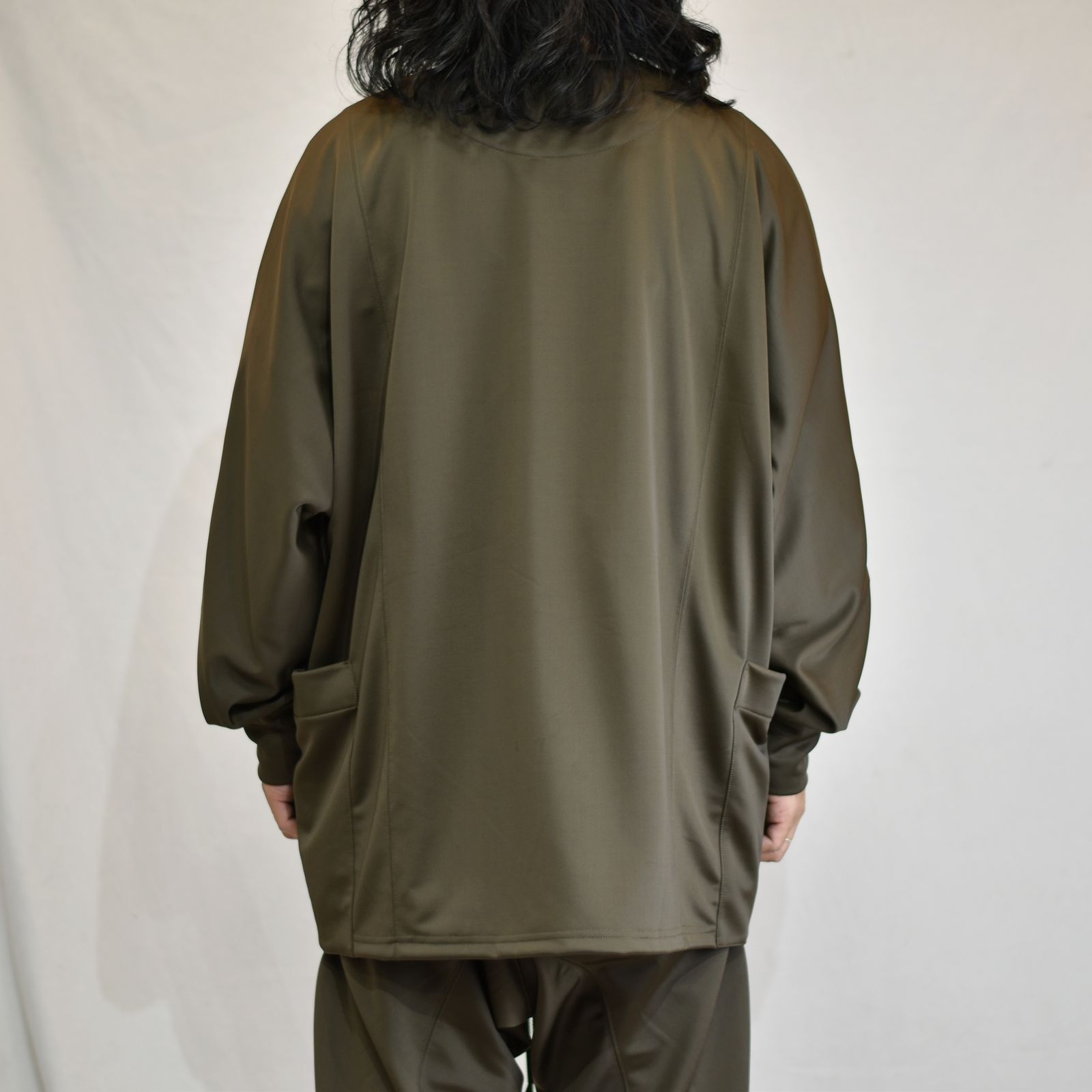tech jersey dolman sleeve cardigan (OLIVE) / ドルマンスリーブ カーディガン