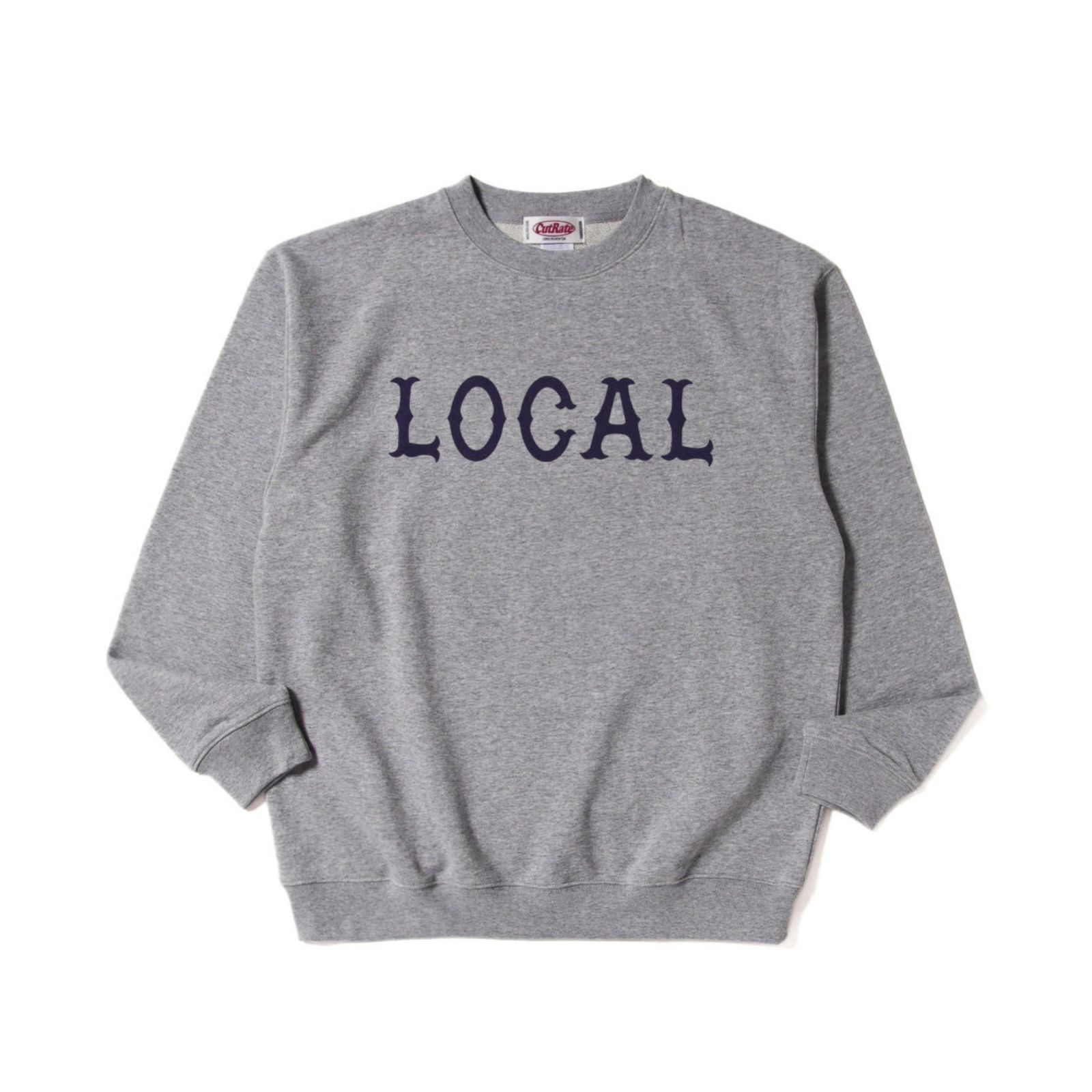 LOCAL CREW NECK SWEAT (MIX GRAY)｜プリント スウェット トレーナー｜CR-26SS008