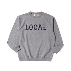 LOCAL CREW NECK SWEAT (MIX GRAY)｜プリント スウェット トレーナー｜CR-26SS008