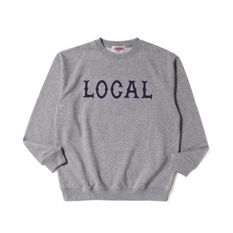 LOCAL CREW NECK SWEAT (MIX GRAY)｜プリント スウェット トレーナー｜CR-26SS008