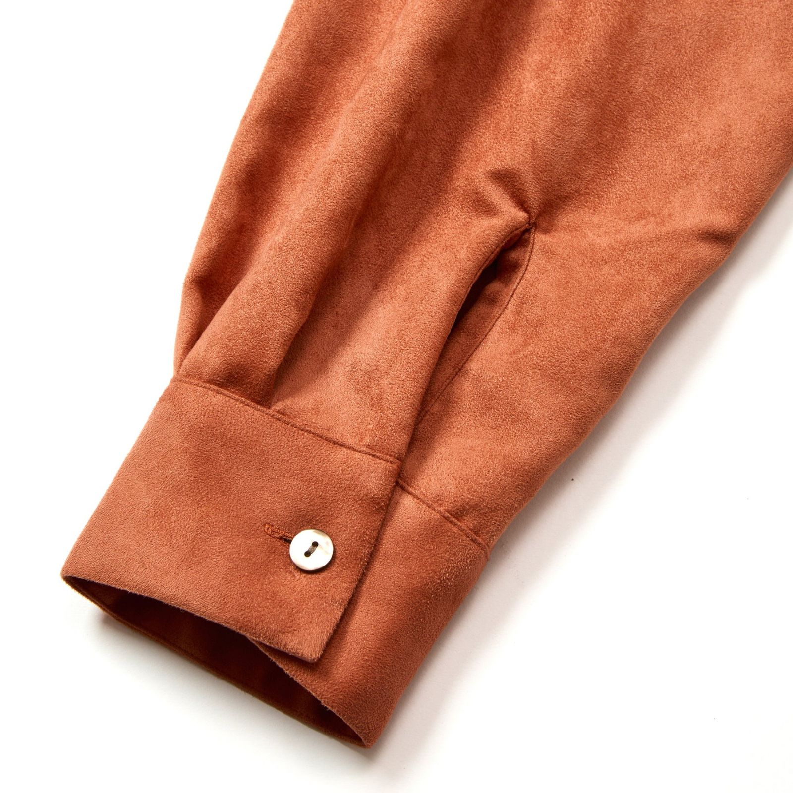 FAUX SUEDE SH (ORANGE)｜フェイクスエード オープンカラー 長袖シャツ｜CL-25AW007