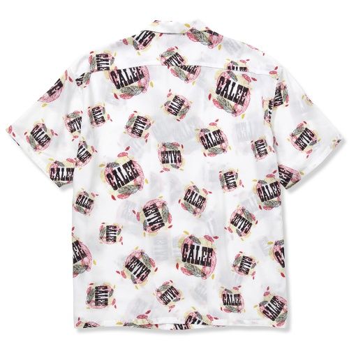 ALLOVER FEATHER PATTERN AMUNZEN CLOTH S/S SHIRT (WHITE)
