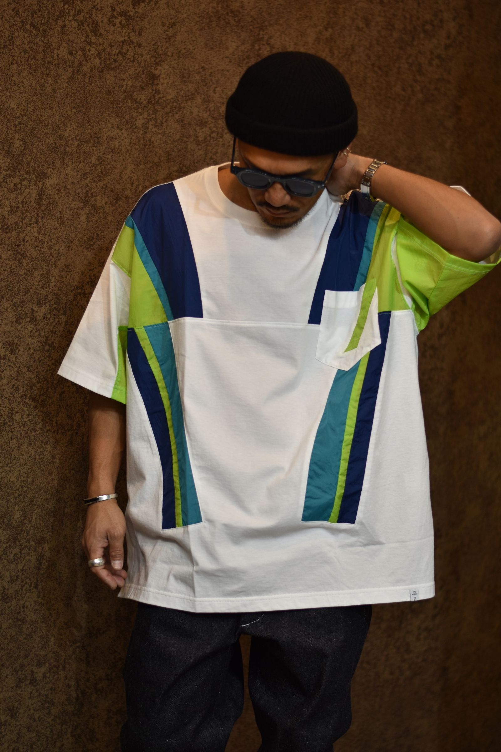 ナイロン 切り替えTシャツ