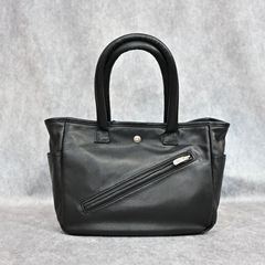 PC RIDERS LEATHER TOTE BAG S W / LOVE & PEACE SILVER (BLACK)｜レザートート バッグ （ブラック） PC-017-3696-10