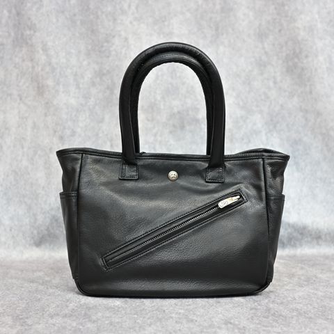 PC RIDERS LEATHER TOTE BAG S W / LOVE & PEACE SILVER (BLACK)｜レザートート バッグ （ブラック） PC-017-3696-10