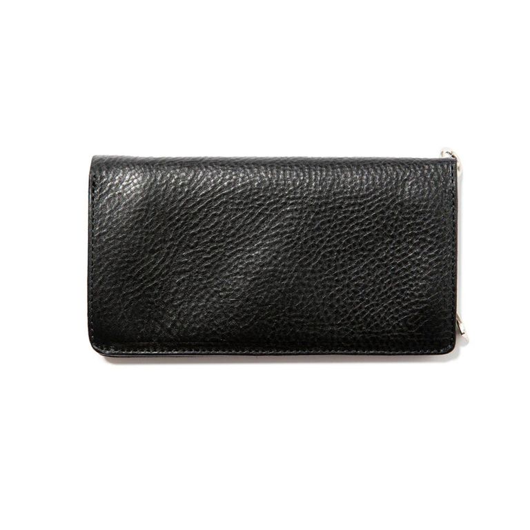 CALEE - SILVER STAR CONCHO LEATHER LONG WALLET (BLACK
