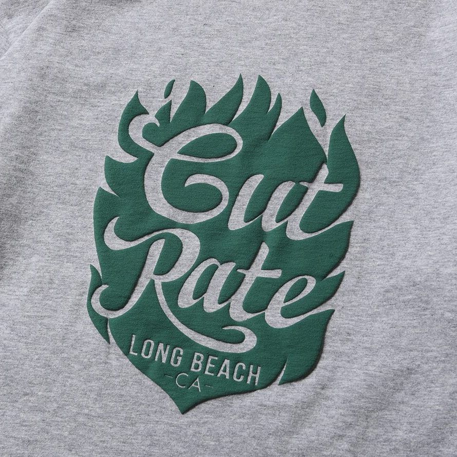 CUTRATE FLAME FLOCKY LOGO DROPSHOULDER S/S -T-SHIRT (MIX GRAY)