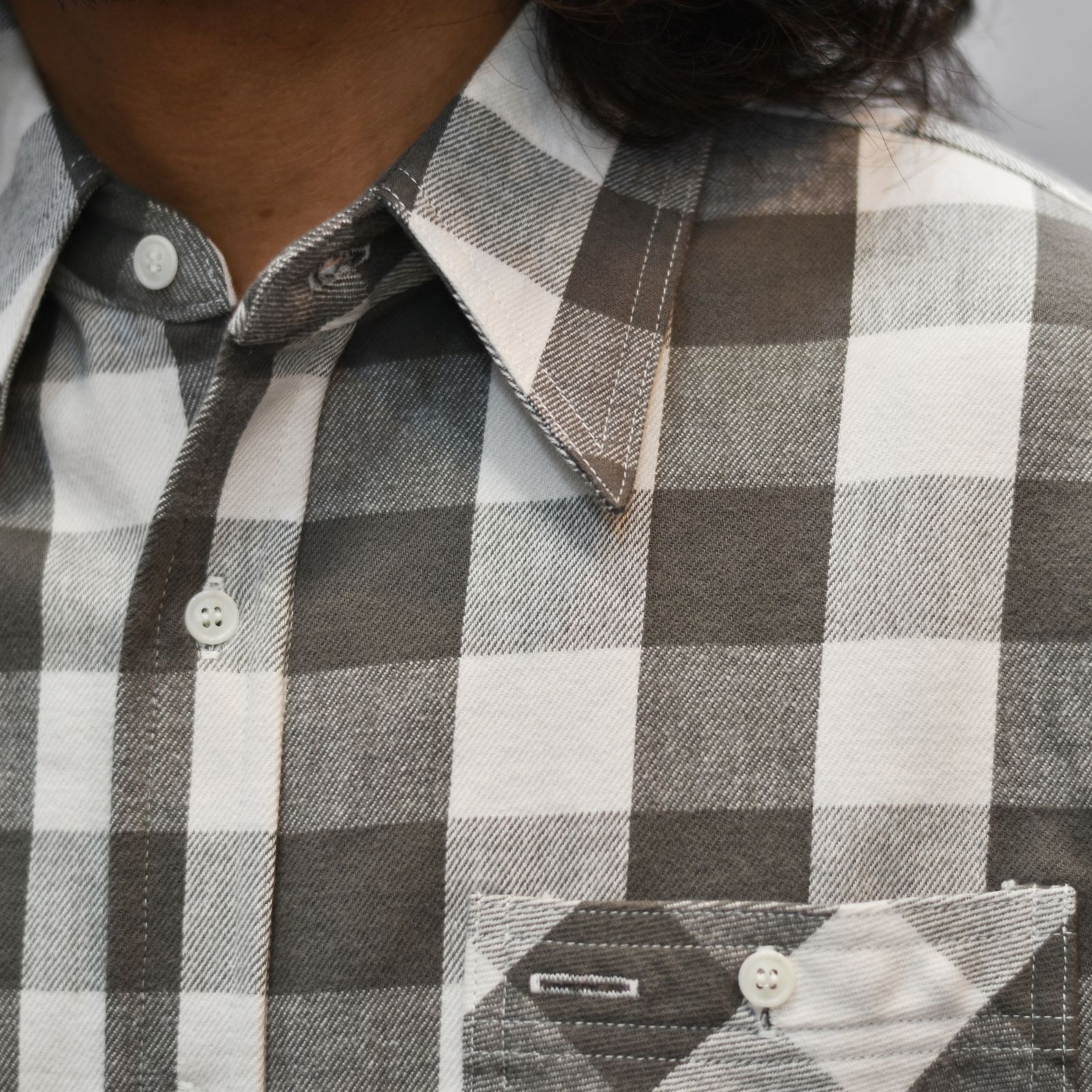 VINTAGE TYPE BLOCK CHECK SH (BLACK / WHITE)｜ブロックチェックシャツ｜CL-26SS006