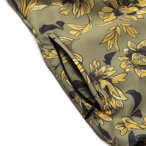 ALLOVER FLOWER PATTERN ANORAK PARKA (KHAKI OLIVE)