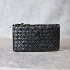 オイルクロコメッシュ ラウンドジップ財布 (BLACK / ブラック) THE LINE / T-123