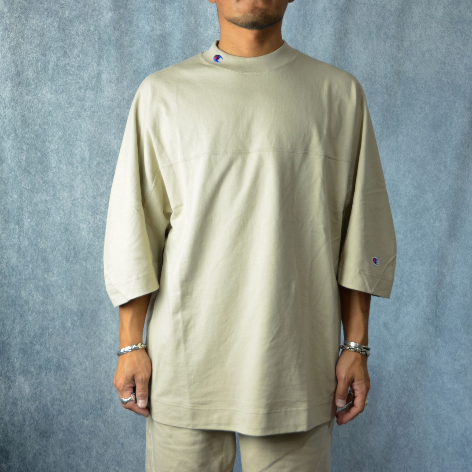 × champion football T-SH （BEIGE） /  フットボールTシャツ （ベージュ）