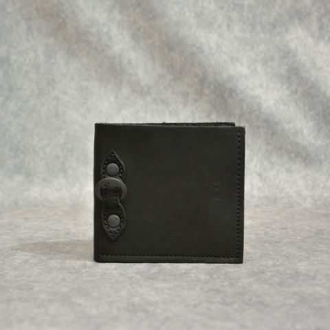 ジャパンショルダー 製品染め二つ折り ウォレット （BLACK / ブラック） 318-39