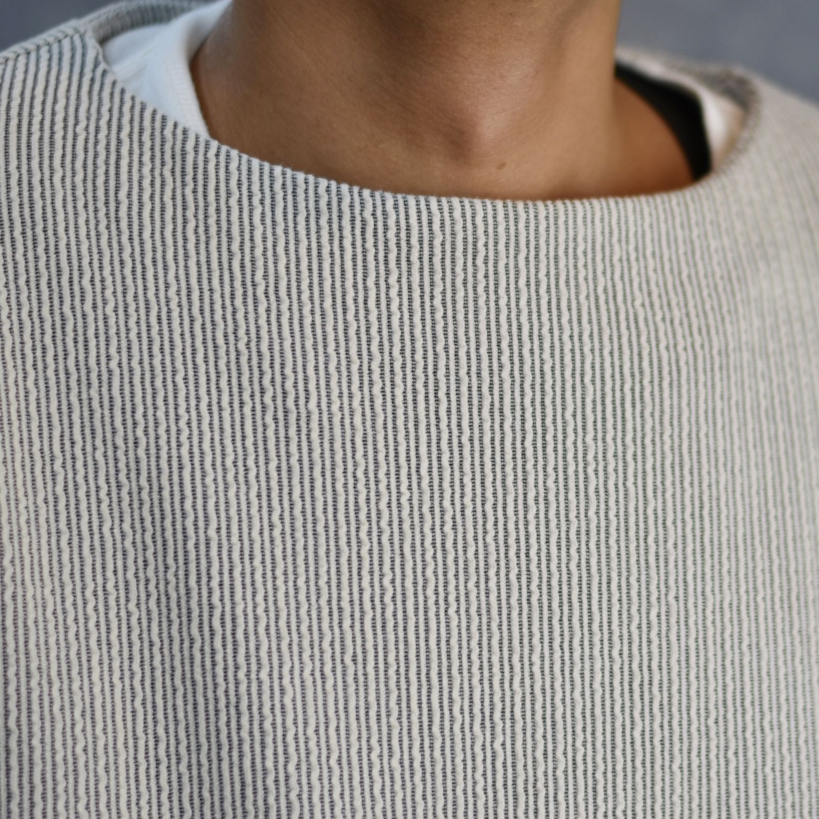 ボートネックニットソー / LB24AW-PO06-FSJ (IVORY×OFFWHITE STRIPE)