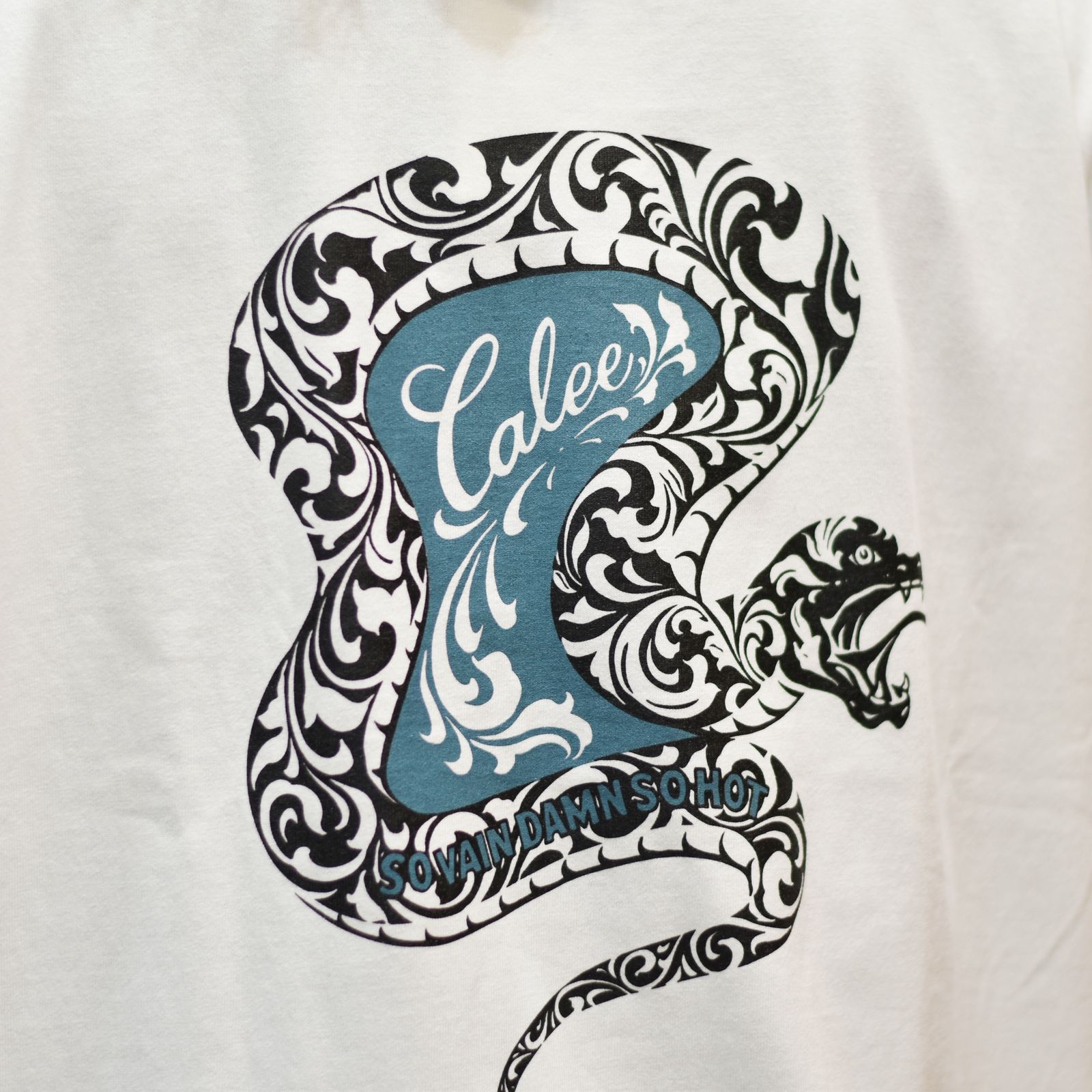 VINTAGE TYPE SNAKE LOGO POCKET TEE ＜NATURALLY PAINT DESIGN＞ (WHITE)｜スネーク ロゴプリント ポケットTシャツ｜CL-26SS003NT