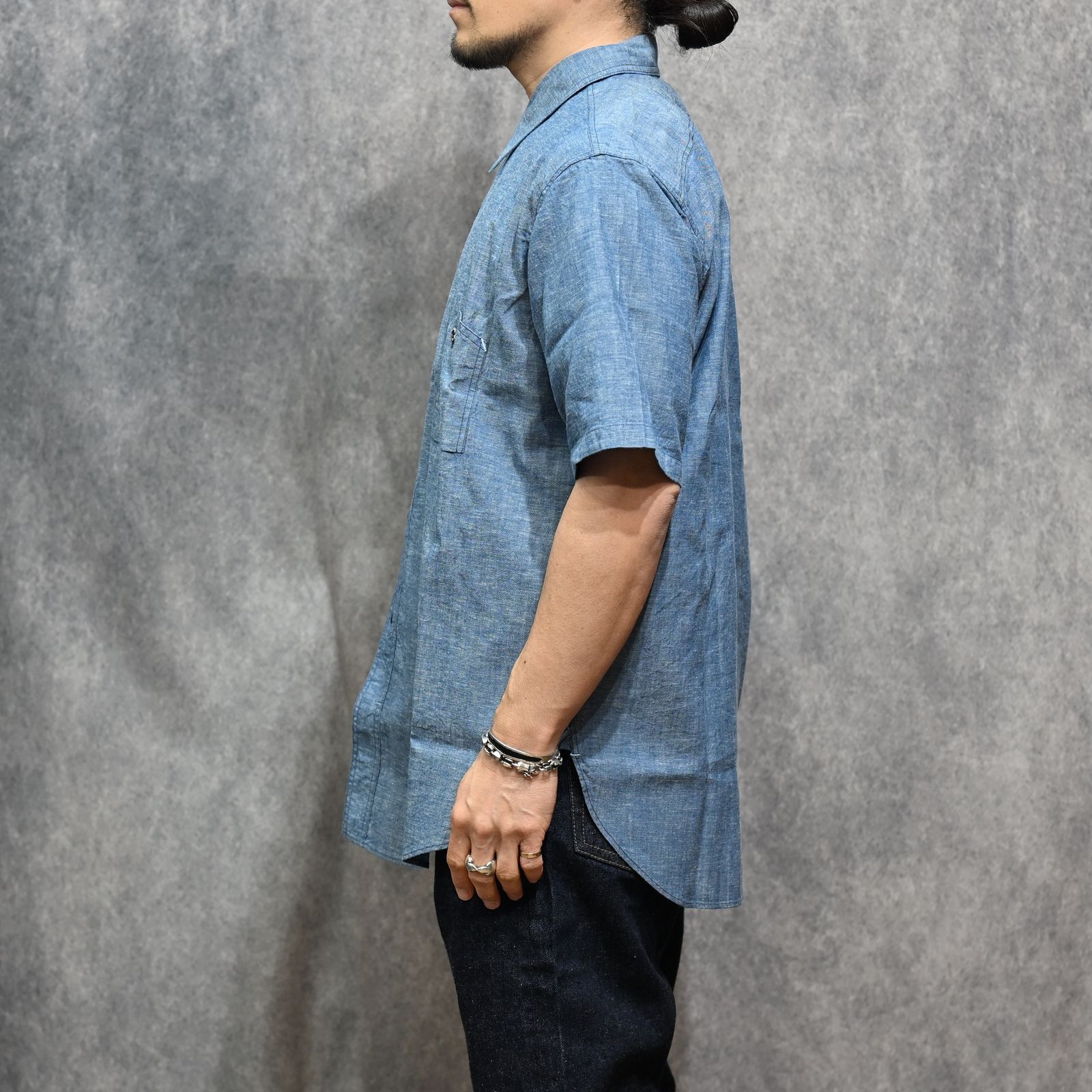 BIGYANK - Y1942 S-SLEEVE CHAMBRAY SHIRT （INDIGO）｜シャンブレー