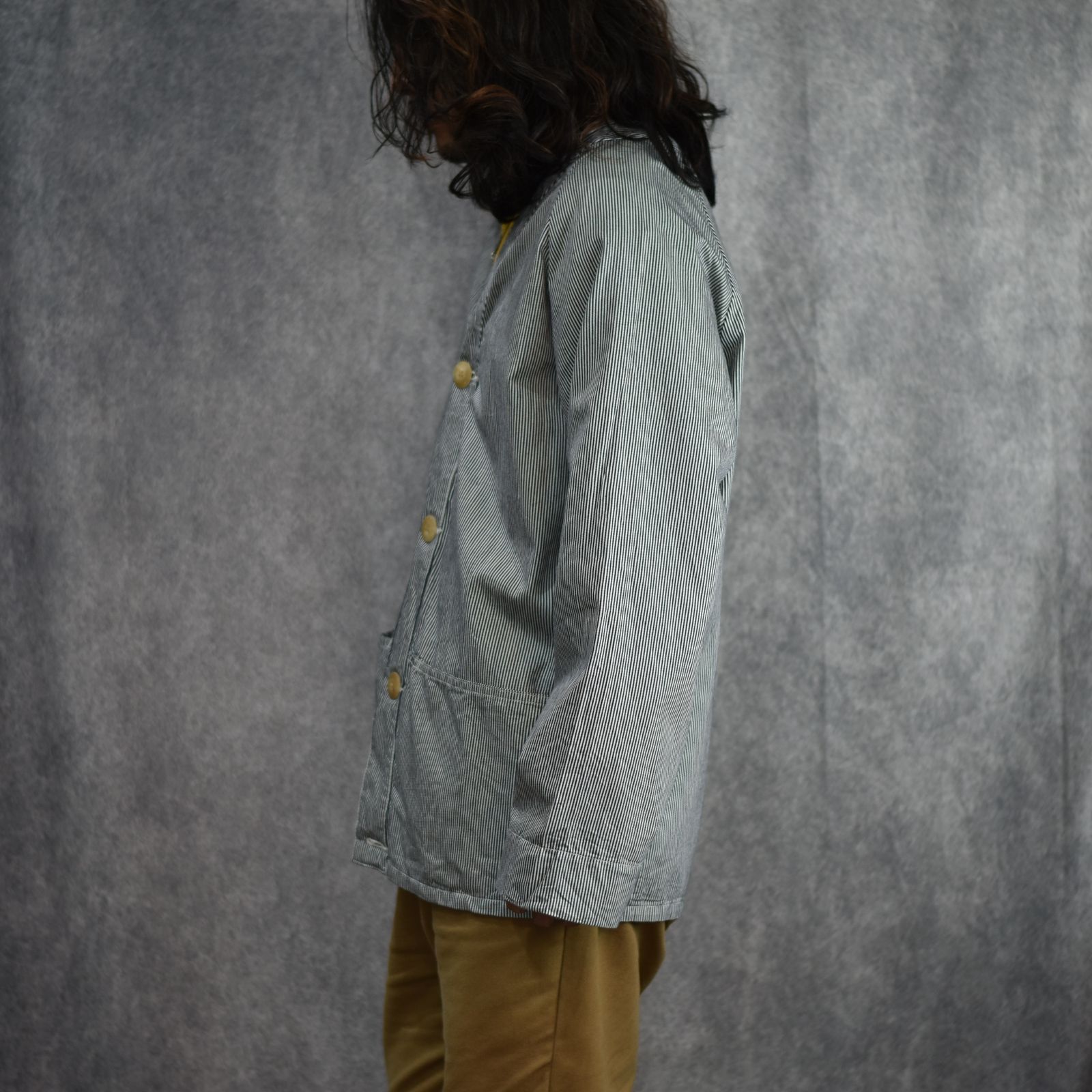 6OZ HICKORY SHIRT CARDIGAN (INDIGO STRIPE) / 6オンス ヒッコリー シャツ カーディガン