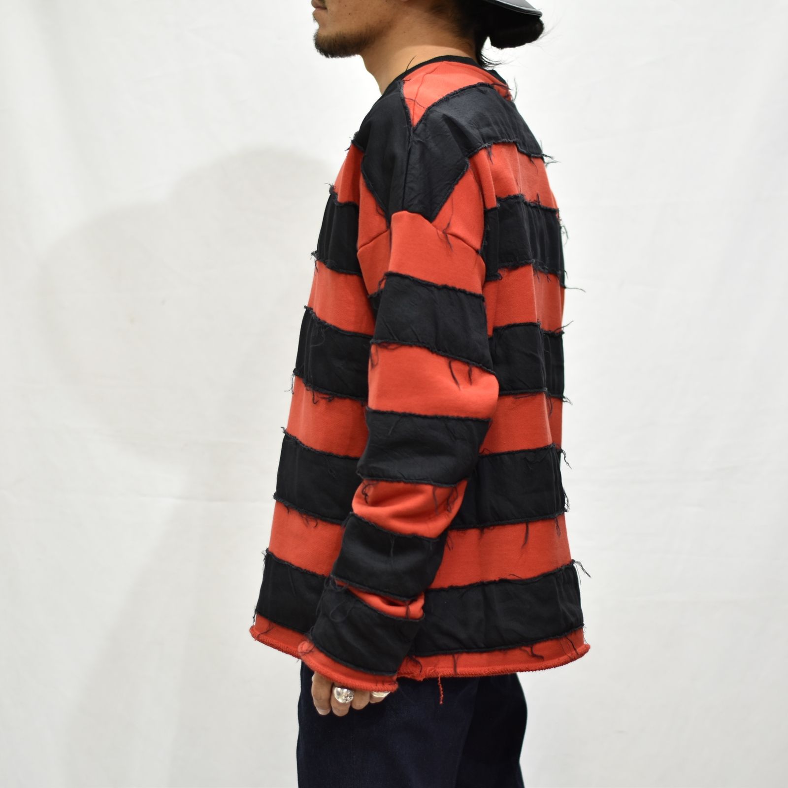 Bold Denim Border Crew neck Pullover