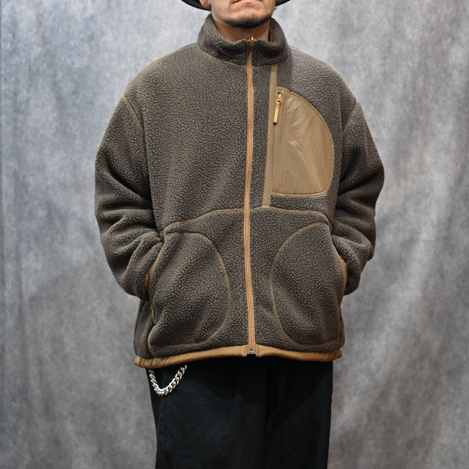 FLEECE LINER NYLON ZIP UP JACKET （BROWN）｜フリース リバーシブルジャケット （ブラウン） PC-022-3623-20