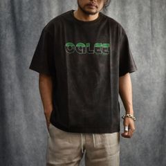 CALEE LOGO POWDER BLEACH DROP SHOULDER S/S TEE (USED BLACK) / キャリーロゴ パウダーブリーチ ドロップショルダー 半袖Tシャツ