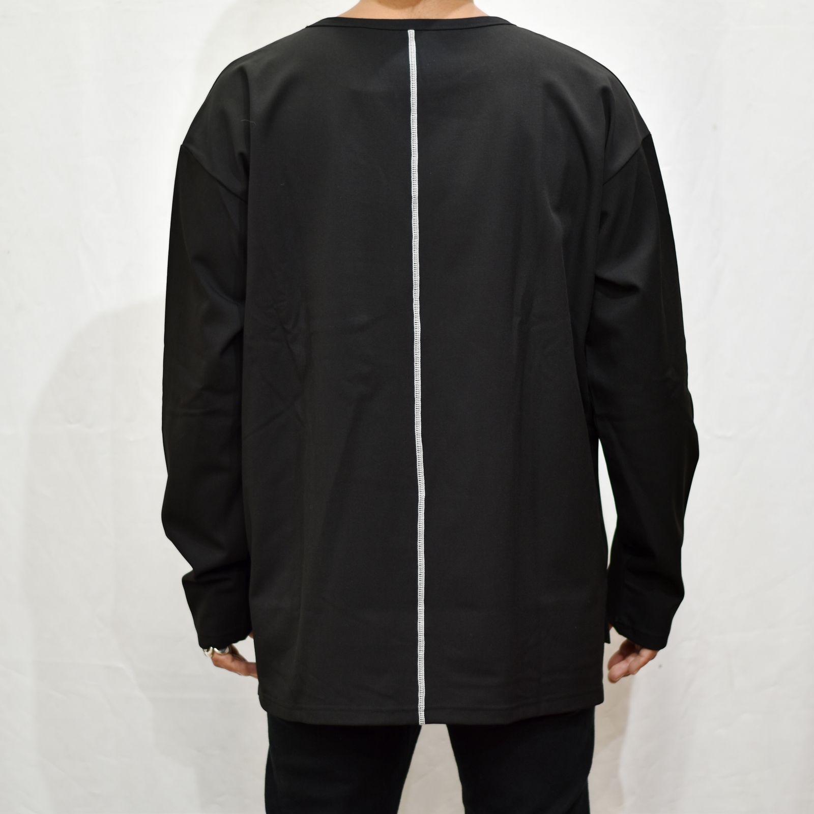 ポリエステルレーヨンアクリル ストレッチ ポケットカットソー （BLACK）