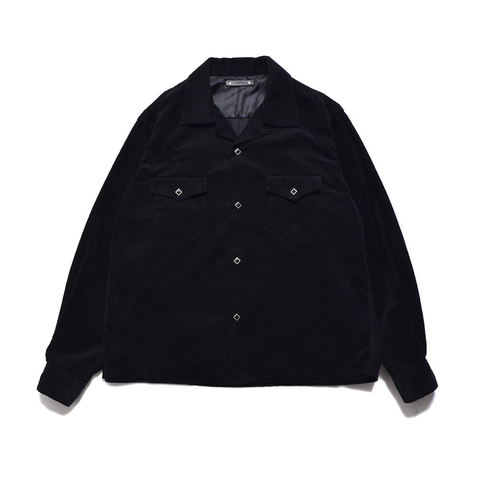 Narrow Corduroy Western Open Collar SH （BLK） / ウエスタン コーデュロイシャツ （ブラック） 2508-5001