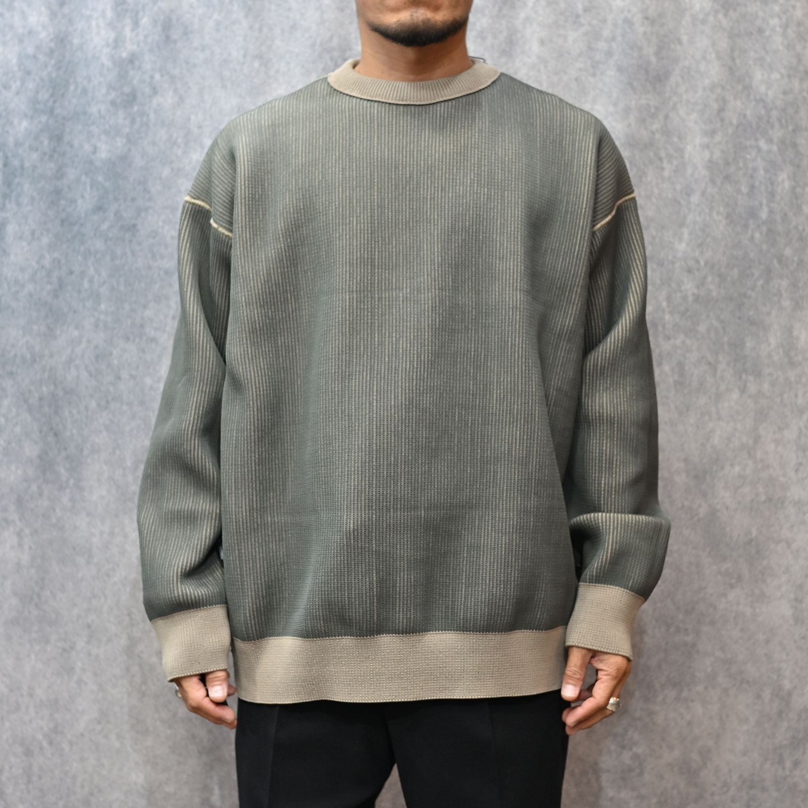 EXCHANGE SERVICE TOPS KNIT （BEIGE）｜リバーシブル ニット｜9252-KT02-016
