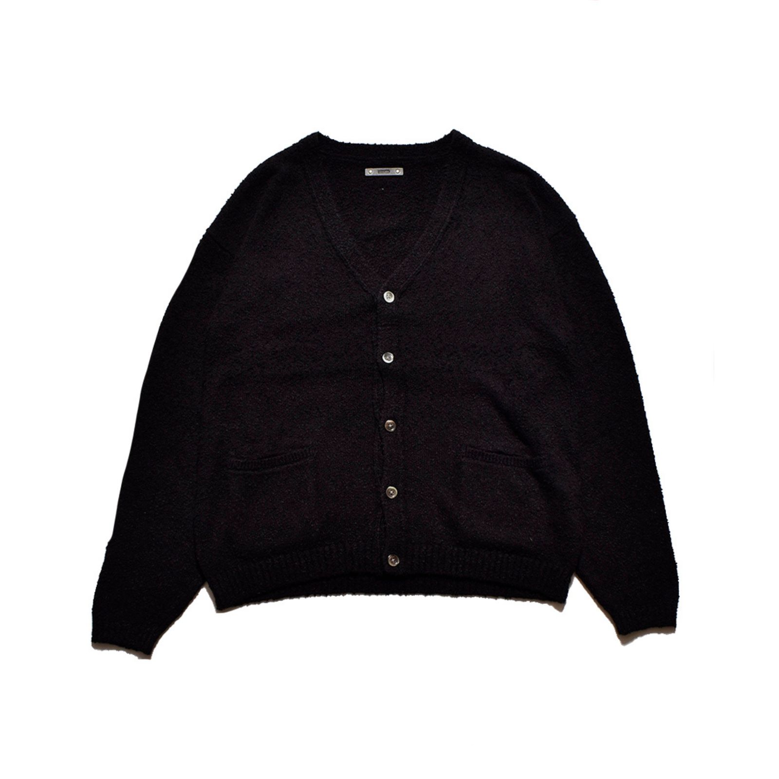 Grainy Cotton Knit Cardigan （BLK） / コットン カーディガン （ブラック）