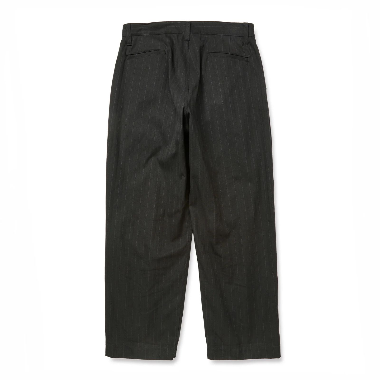 PINSTRIPE TUCK WIDE SLACKS (BLACK)｜ピンストライプタックワイドスラックス｜CL-25AW022