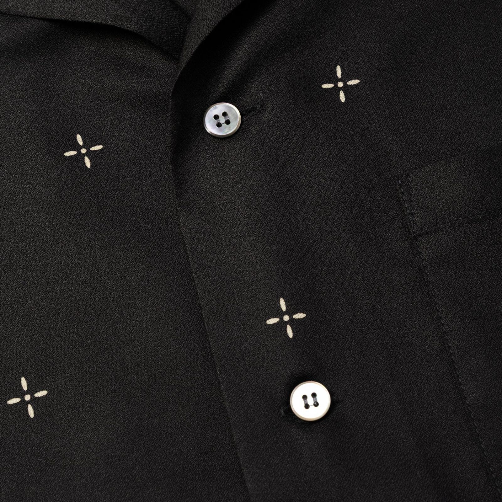 CROSS PATTERN SH (BLACK)｜クロス柄 オープンカラー 長袖シャツ｜CL-26AWCRS003