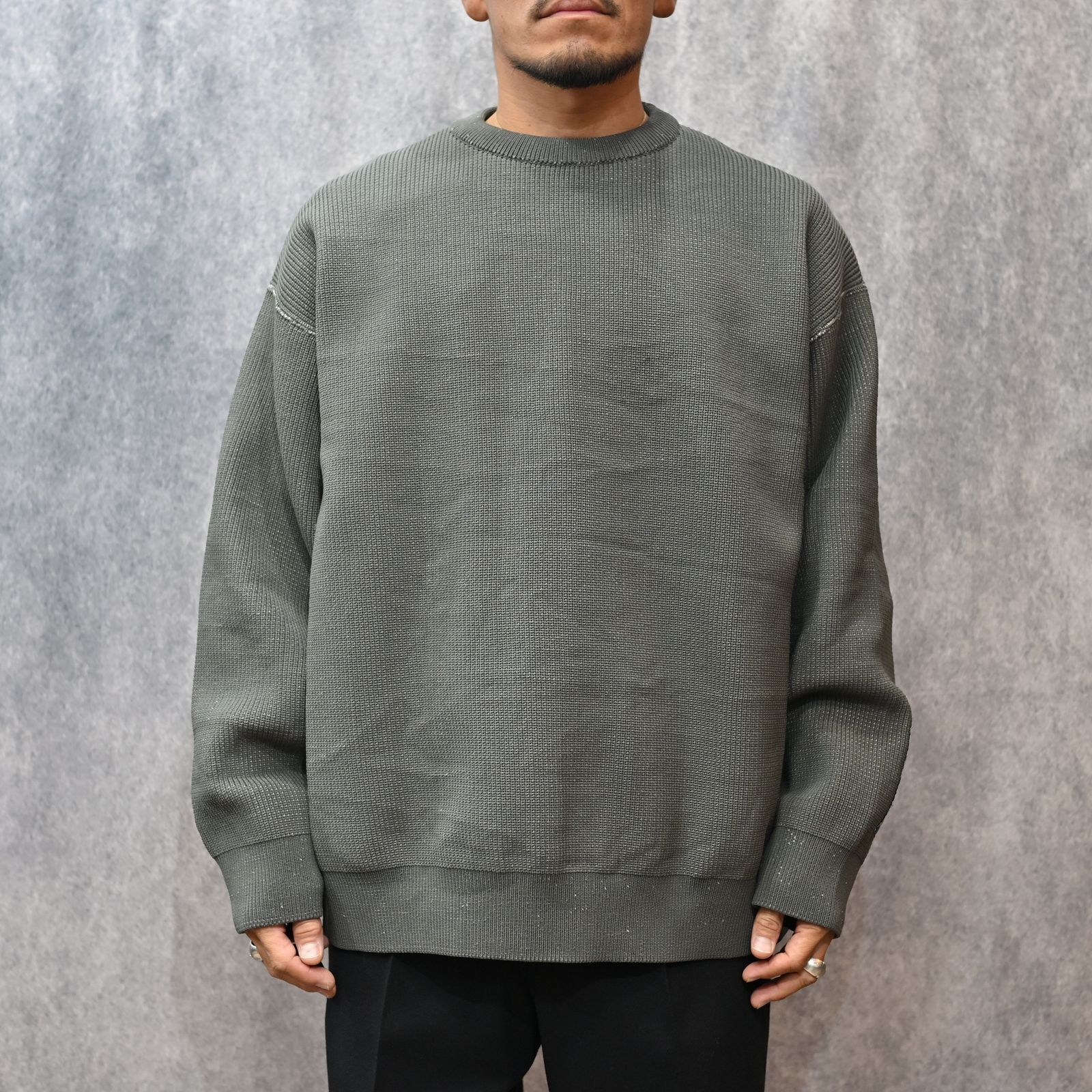EXCHANGE SERVICE TOPS KNIT （MIX GRAY）｜リバーシブル ニット｜9252-KT02-016
