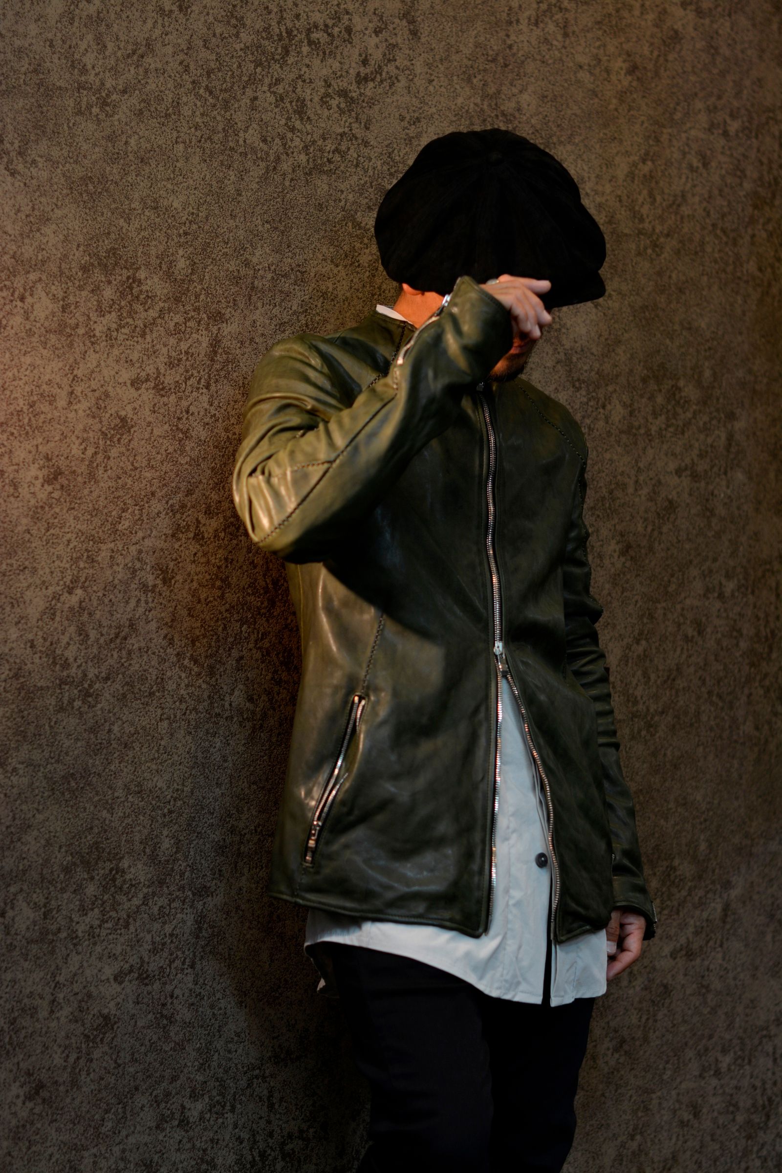 NOT4NERD] W Incision Leather Jacket/追跡付-