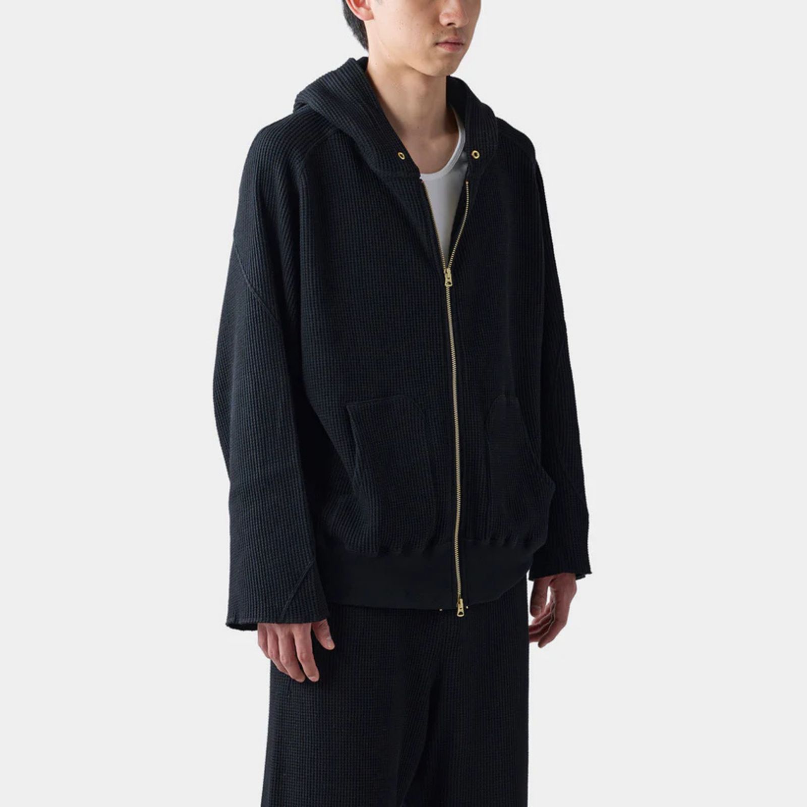 HF thermal hoodie （BLACK）｜サーマル パーカー （ブラック）｜HF-07