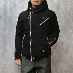 × NANGA カンガルースエード ダブル ライダース ダウンジャケット （BLACK）｜NA2164-02
