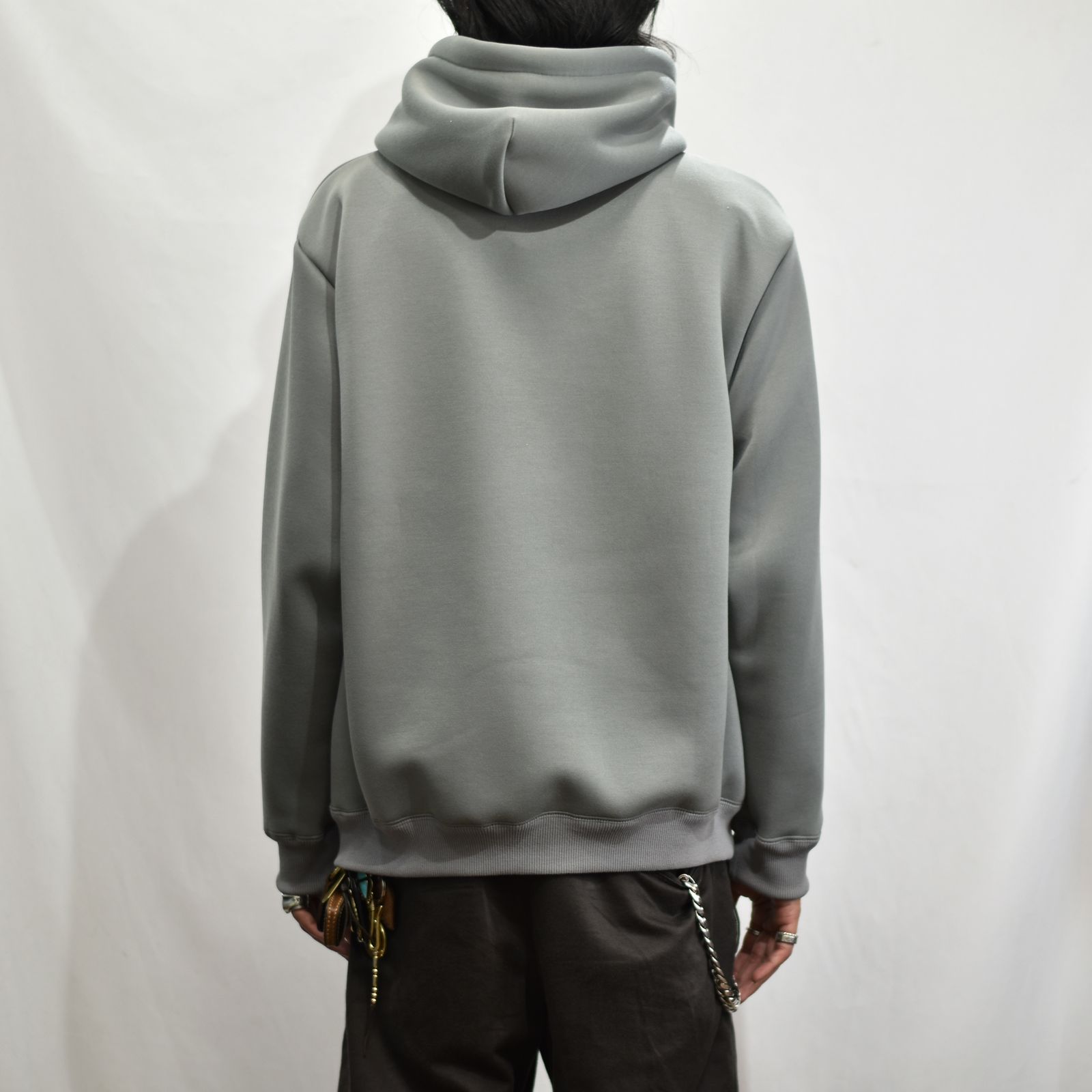 MULTI WAY DOUBLE KNIT PULLOVER HD (BLUE / GRAY) / ダンボールニット プルオーバーパーカー