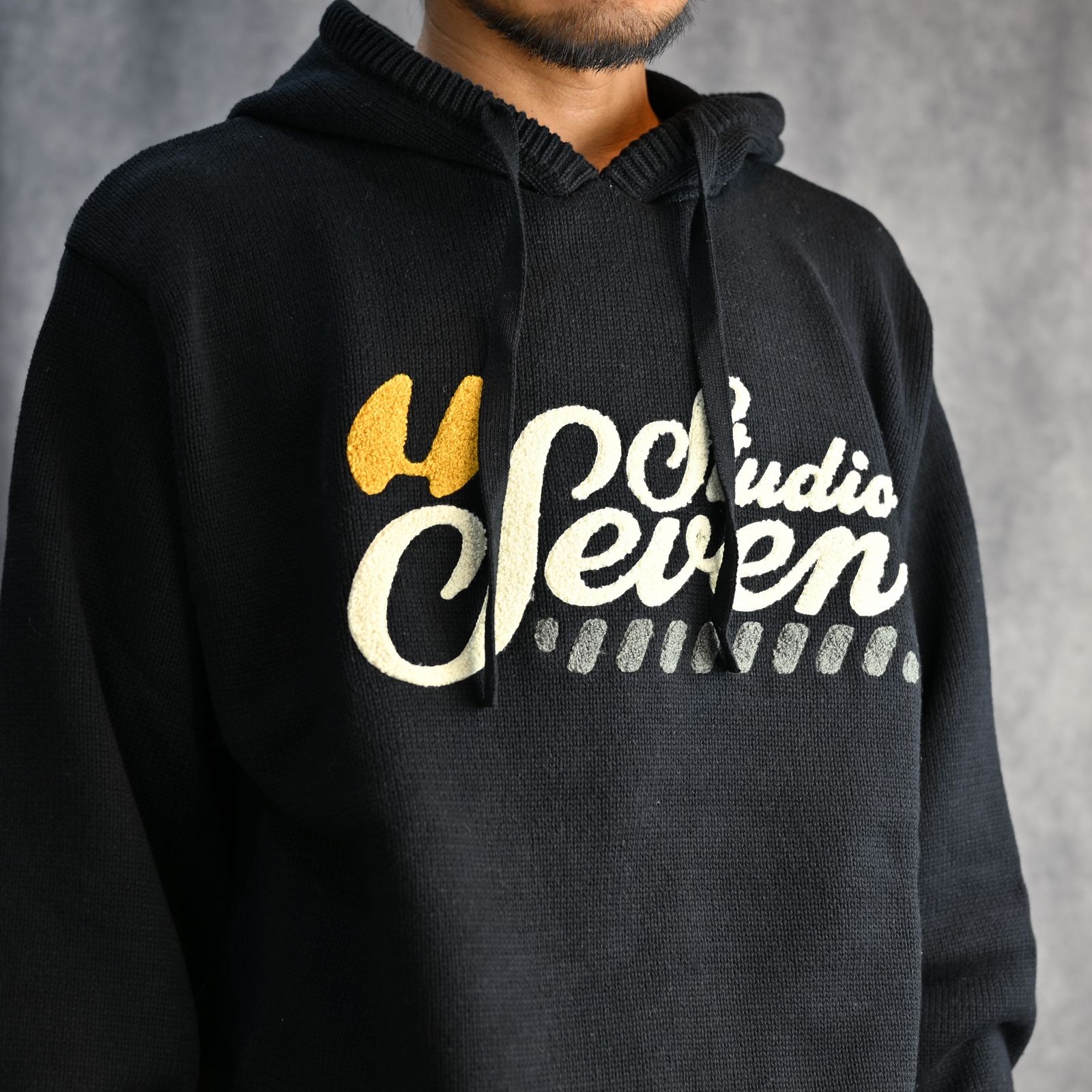 Logo Knit Hoodie （BLACK） / ロゴニット フーディー （ブラック）