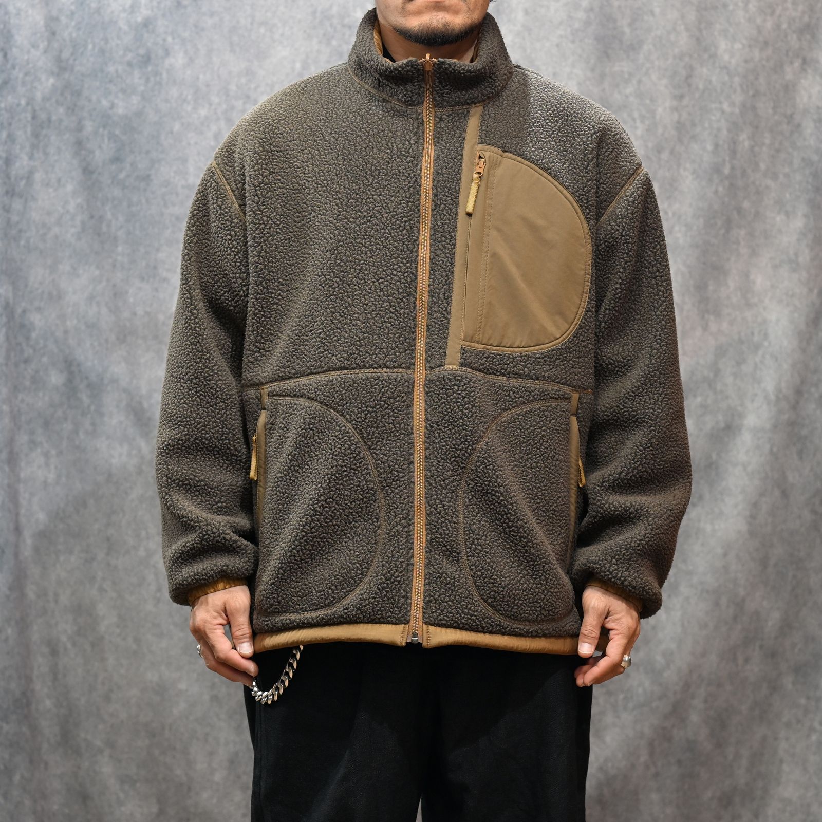 FLEECE LINER NYLON ZIP UP JACKET （BROWN）｜フリース リバーシブルジャケット （ブラウン） PC-022-3623-20