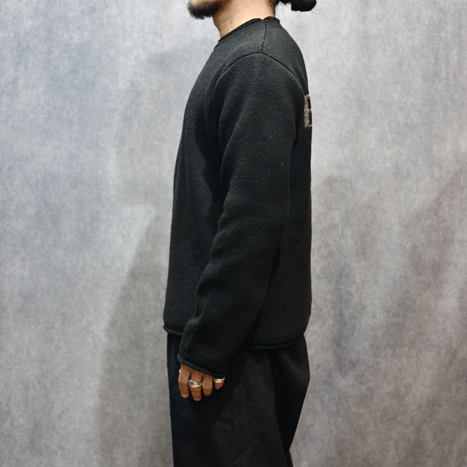 HIMALAYA YAKU KNIT JACQUARD LOGO PULLOVER （BLACK / ブラック）｜ヒマラヤ ヤクニット ｜ KN-784-01