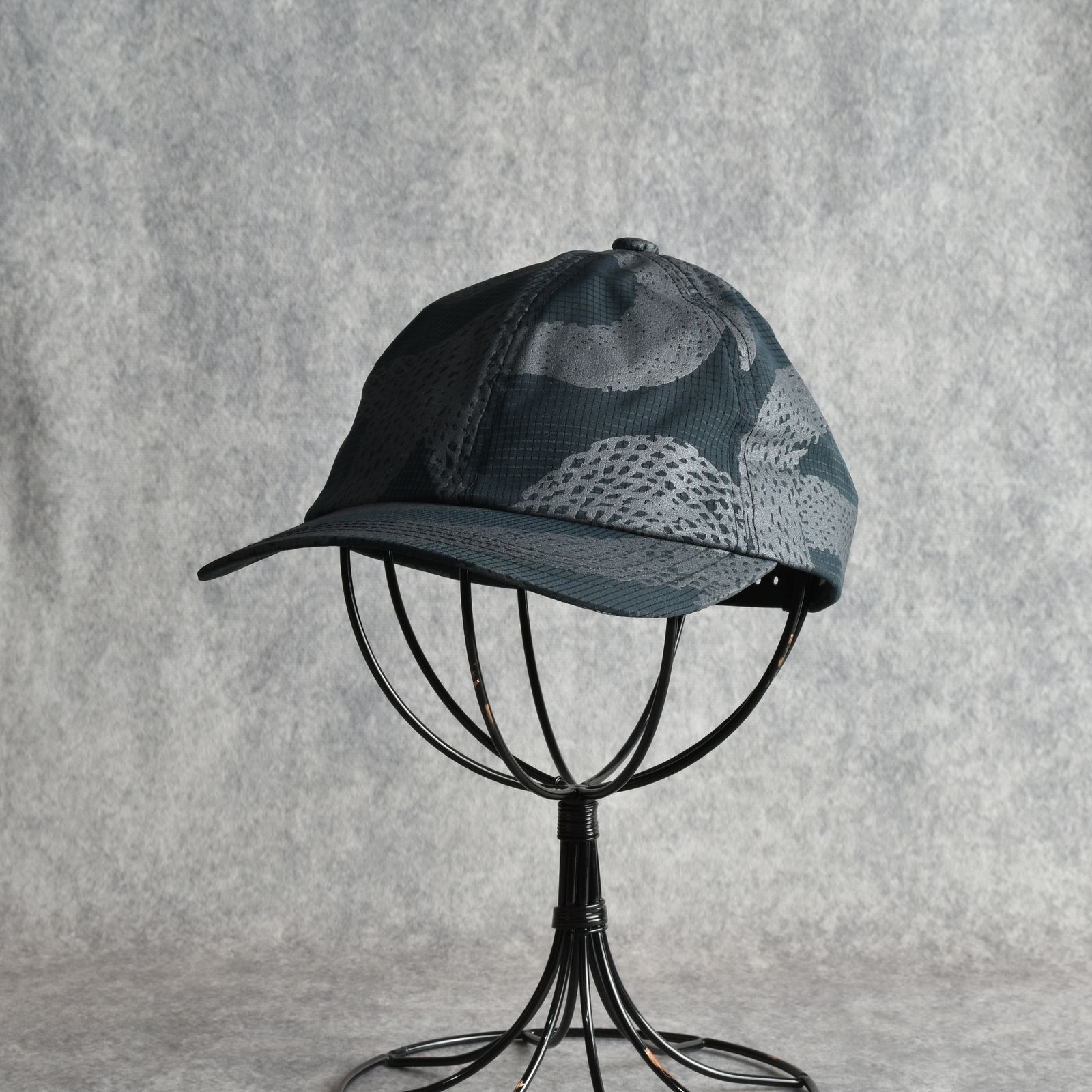 DOTAIR®︎ SNAKE PATTERN SOLID CAP ＜REFLECTOR＞ (BLACK) / ドットエア スネーク総柄 浅型キャップ