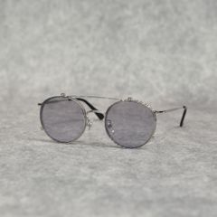FLIP UP TYPE CIRCLE METAL GLASSES ＜EXCLUSIVE＞ (SILVER / GRAY)｜フリップアップタイプ サークルメタル サングラス｜CL-26SS001G EX