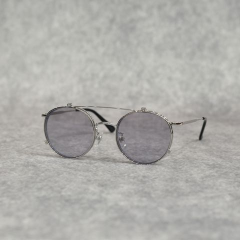 FLIP UP TYPE CIRCLE METAL GLASSES ＜EXCLUSIVE＞ (SILVER / GRAY)｜フリップアップタイプ サークルメタル サングラス｜CL-26SS001G EX