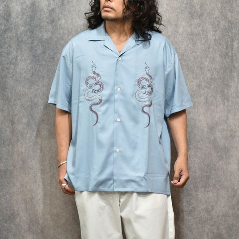 EMBROIDERY SNAKE S/S SH ＜MIHO MURAKAMI DESIGN＞ (Lt.BLUE)｜× 村上実帆 スネーク 刺繍 半袖シャツ｜CL-26SS001MM