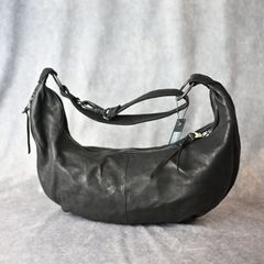 ダブルショルダーレザー フルタンニン製品染め ショルダーバッグ （BLACK / ブラック） 92-10