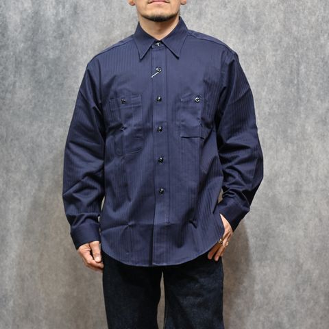Y1944 HBT SHIRT （NAVY）｜ヘリンボーンシャツ （ネイビー）