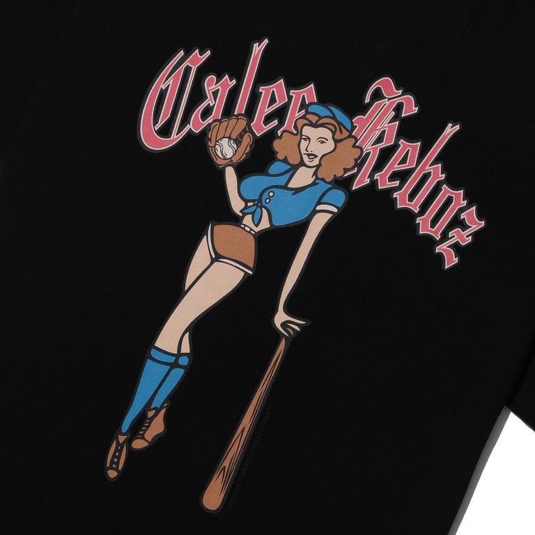 CALEE - × KEBOZ PINUP GIRL S/S TEE (BLACK) / × ケボズ ピンナップガール プリントTシャツ |  chord online store