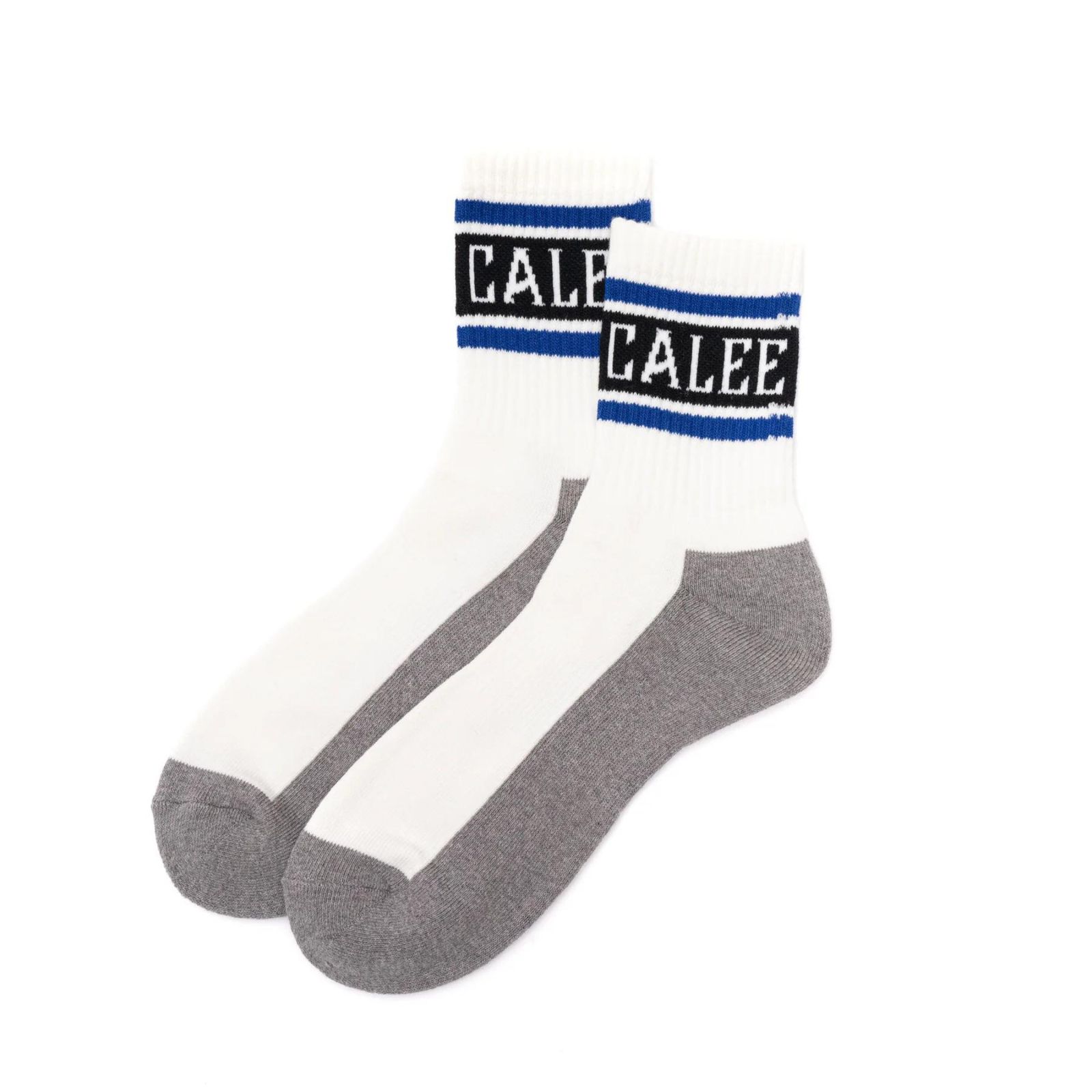 JACQUARD PILE LINE SOCKS (BLUE) / ラインソックス
