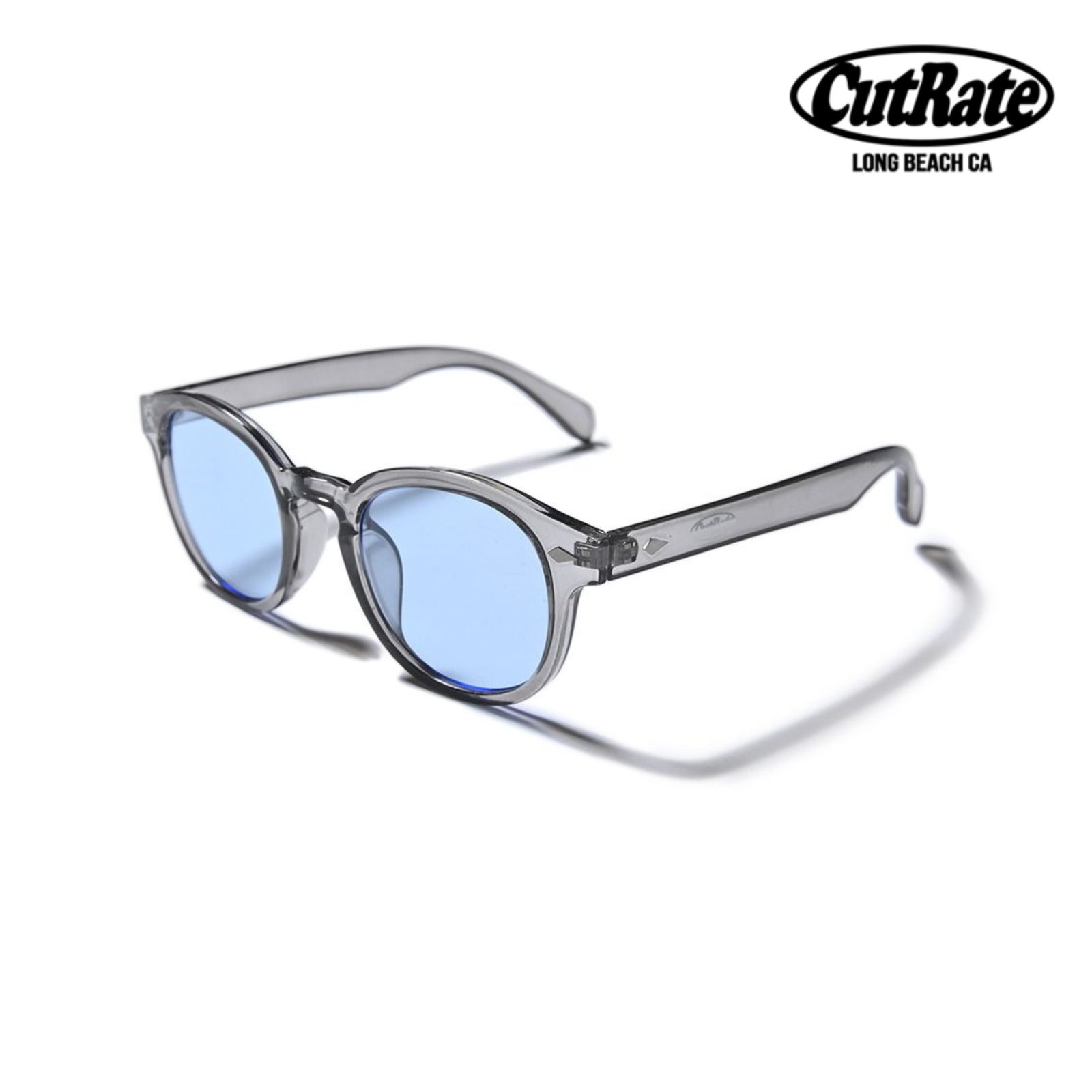 CUTRATE LOGO GLASSES (CLEAR GRAY × BLUE) / カットレイト ロゴ グラシズ