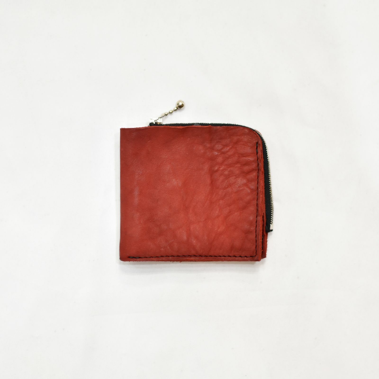 ダブルショルダー製品染め 二つ折りウォレット （RED）